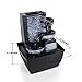 SereneLife 3-Tier Desktop Electric Water Fountain Decor w/ LED - Indoor Outdoor Portable Tabletop Decorative Zen Meditation Waterfall Kit Includes Submersible Pump & 12V Power Adapter - SLTWF58LED