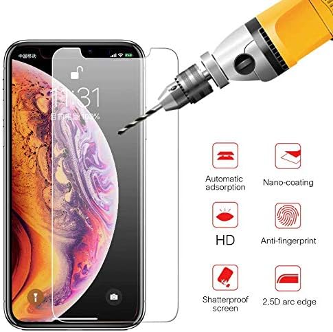 AristiPet - 5 Packs or 10 Packs - Glass for iPhone 6 6X 7 8 Plus X Xs Xs MAX Xr Tough Protection Screen Protector Guard Film (10 Packs, iPhone Xs Max)