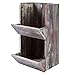 MyGift 2 Tier Rustic Torched Wood Wall Mounted/Freestanding Fruit Produce Storage Bin, Hanging Display Basket
