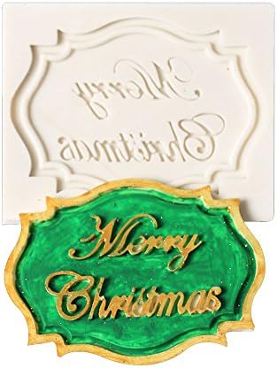 OMAS Merry Christmas Stamp Silicone Fondant Decorating Sugarcraft Baking Cake Mold