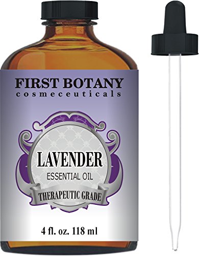 First Botany Cosmeceuticals Lavender Essential Oil with a Glass Dropper, 4 oz