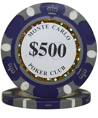 500pcs 14g Monte Carlo Poker Club Poker Chips Bulk - Choose Denominations