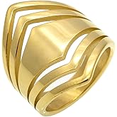 Jude Jewelers Stainless Steel Chevron Style Chunky Wrap Statement Promise Anniversary Birthday Festival Party Ring