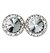 15mm Clip-On Earrings with Swarovski Crystals RU031CRY Clear Crystal One-Size