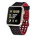 Huishang Apple Watch Bracelet Bands Soft Silicone Sport Style Replacement Strap for 38mm AppleWatch Series 1 Series 2 (38mm Black Red)