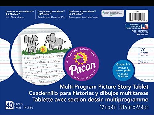PaconCORPORATION PAC2484 PICTURE STORY PAPER 12X9.5IN RULE LONG 40 SHEETS