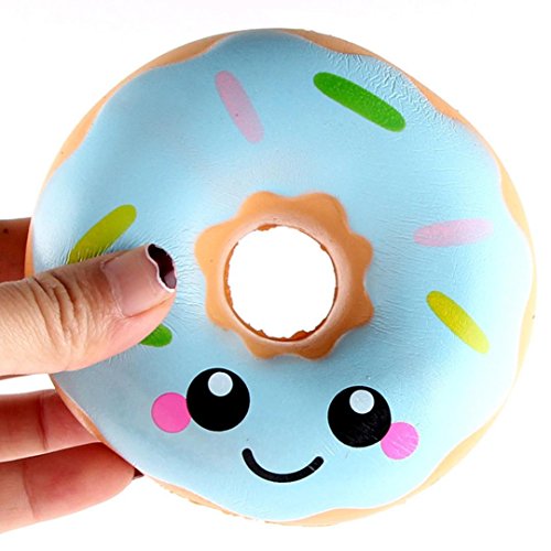 Morecome 11cm Lovely Doughnut Cream Scented Squishy Slow Rising Squeeze Toys (Blue)