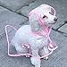 Topsung Waterproof Puppy Raincoat Pink Transparent Pet Rainwear Clothes for Small Dogs/Cats, Size M
