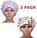 2-Pack Doctor Scrub Cap Bouffant Surgical Hat with Sweatband for Women Ponytail