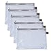 BCP 5pcs Plastic A5 Paper Document File Bill Zipper Bag Pencil Pouch