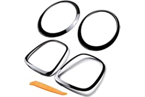 ASTRA DEPOT Left Right Headlight + Tail Light Trim Rings Bezel + Removal Tool Compatible for 2014-2023 BMW Mini Cooper F55 F56 F57 (Glossy Black)