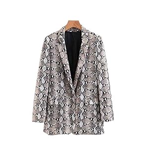 518 aw1sWJL. SS300 HONEY BEAR - Abrigo de Manga Larga para Mujer, diseño de Serpiente, con Bolsillos y Muescas 518 aw1sWJL. SS300