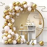 NISOCY White Gold Confetti Balloons Garland Arch
