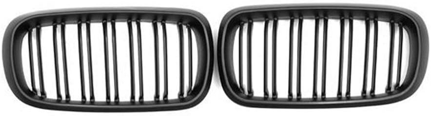 Pair Front Carbon Texture Double Rims Grille Grill For BMW F15 F16 X5 X6 2014-2017 Front Bumper Matte Black Dual Slat Grille Car Front Grille