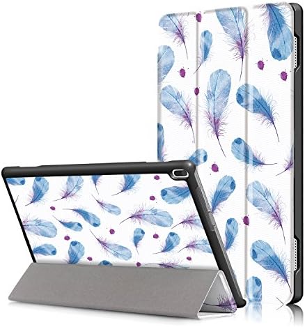 Lenovo Tab4 10 Case, [SlimShell] Tri-floding Hard Armor Case PU Leather Rotating Cover with Flip Folio Case with Auto Sleep/Wake Up Shell for Lenovo Tab4 10" Tablet 2017 Release (Feather)