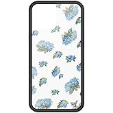 Wildflower Cases - Compatible with iPhone 12 Pro Max | Protective Black Bumper, 6.5ft Drop Test Certified, Women Owned Small Business | Floral Blue White Dainty Cute Trendy | Moonlight Rose