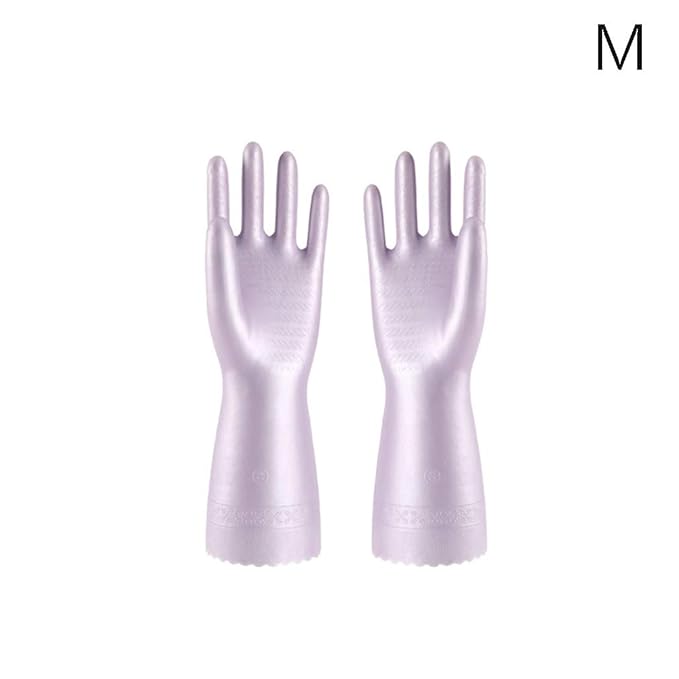 chenpaif 2 Stücke/Paar Wasserdichte Küche PVC Geschirr Voll Fingered Handschuhe Samt Futter Waschen Kleidung Haushalt Beflock