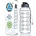 50oz Sport Water Bottle - Best for High Capacity Hydration - Clear Tritan Plastic, BPA Free, Flip Top, Leak Proof Lid, Re-Design Lid, New Strainer, Strong Reusable 50 oz Clear Sports Water Bottle