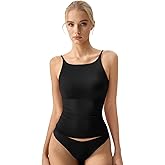 QINSEN Womens Double Lined Tank Tops Boat Neck Adjustable Spaghetti Straps Bodycon Camisole Shirts