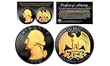 1964 2-Sided BLACK RUTHENIUM & Genuine 24KT Gold Genuine Silver US QUARTER Coin