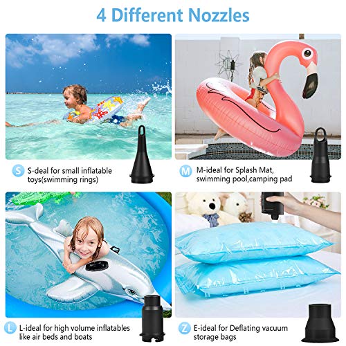 PUMTECK Electric Rechargeable Inflator, Quick-Fill Electric Air Pump for Inflating/Deflating Pool Inflatables, Exercise Ball, Air Mattress, Air Boat