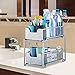 Bextsware Auledio Stackable 2 Tier Under Sink Cabinet Organizer with Sliding Storage Drawer, Silver