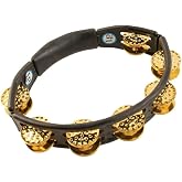 LP174 Cyclops, Dimpled Brass Jingles, Black, Hand Held Tambourine