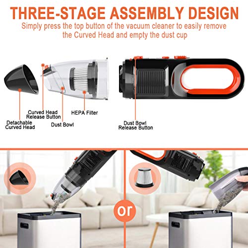 ZesGood Handheld Vacuum Cordless, 7000PA Powerful Suction with
