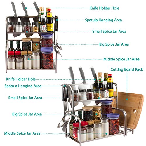 usa free shipping Yummy Sam Spice Rack, Spice Holder with Cutting Board