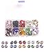 ChangJin One BOX of 120PCS Mixed colors and Sizes Point Back Crystals Rhinestone Glass Rivoli Stone W/Container