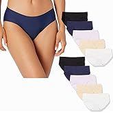 Women's Full Coverage, 8 Pack Low Rise Hipster-Colors May Vary, X-Small