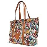 Disney Vintage Mickey Pattern All Purpose Shoulder Bag Large Shopper Handbag(bag-058-1)