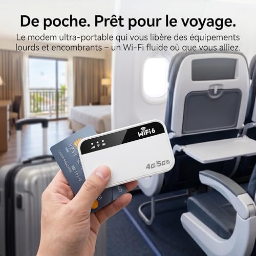 Portable 5G WiFi 6 Router with SIM Slot Unlocked - 5G Modem SIM Card Modem, 5G/4G+ High Speed Mobile Internet, Up to 28 Devices, Ideal Travel & Telework-M2