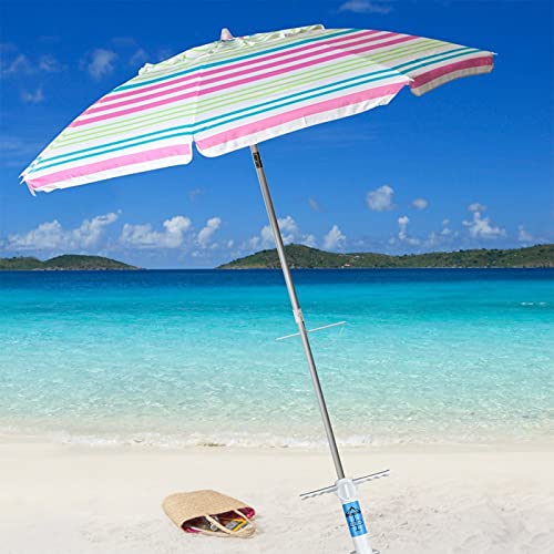 REFFU Heavy Duty Beach Umbrella Sand Anchor, Umbrella Holder Stand with