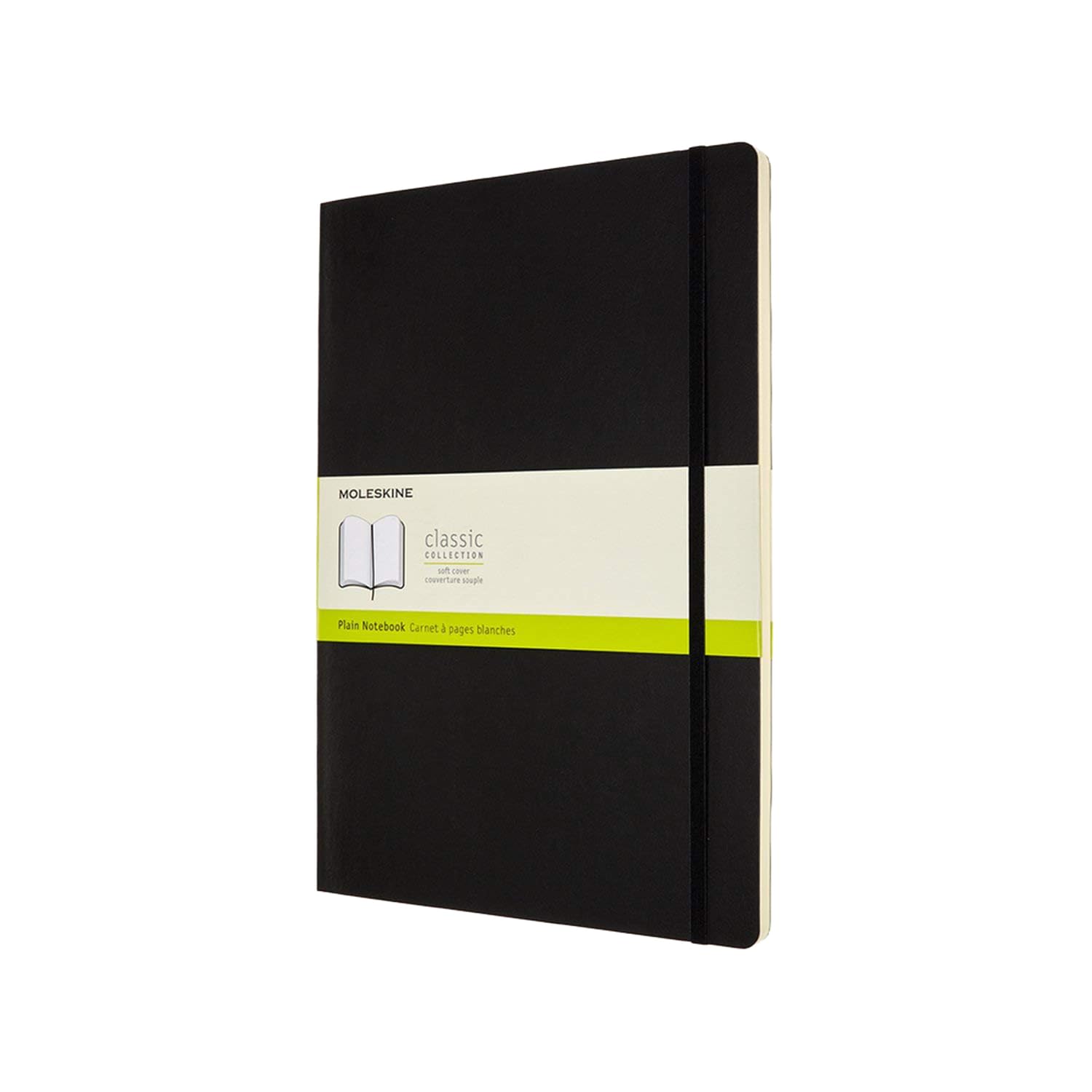 Moleskine Classic Plain Notebook, Notebook with Soft Cover and Elastic Closure, Size A4 21 x 29.7 cm, Colour Black, 192 Pages