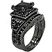 Jude Jewelers Size 4-12 Balck Princess Cut Wedding Engagement Ring Bridal Halo Anniversary Propose (12)