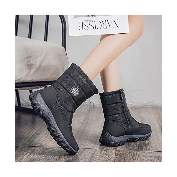 Womens Warm Snow Boots Waterproof Mid Calf Winter Boots AntiSlip