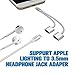 Basevs Double Lightning Adapter& Splitter, Lightning Audio and Charge Adapter for iPhone 7/7plus,Supprot Phone Call,Music Control and Charge