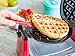 Rotating Belgian Waffle Maker - Classic Red & Stainless Steel - Adjustable Temp Control & 180 Degree Flip Rotation – Includes User Guide, Gourmet Waffle Recipes, and FREE Bonus