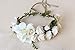 Sunrisee Flower Headband Women Floral Crown Headpiece with Adjustable Ribbon for Wedding Festivals, White