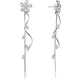 Pearl Earrings for Women Long Drop Dangling Dainty Gold Bridal Prom Earrings Small Cute Stud Earring Gold Dangle Wedding Bridesmaid Jewelry Gifts for Women