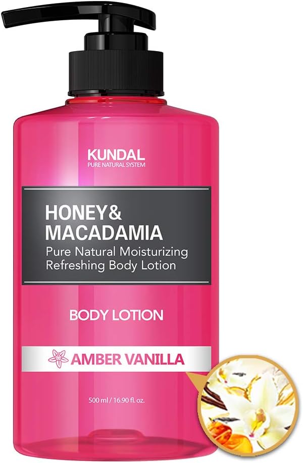 KUNDAL Moisture Body Lotion 500ml Amber Vanilla Long Lasting Perfumed Fresh