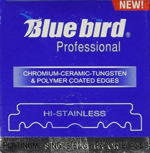 100 BLUEBIRD Single Edge Razor Blades for Barbers Hi-Stainless by BLUEBIRD Blades