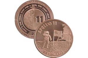 JIG PRO SHOP 1 oz .999 Pure Copper Round/Challenge Coin (Apollo 11 50th Anniversary)