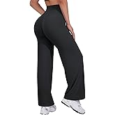 VOYJOY Straight Leggings Bottoms Wide Leg Pants for Women 29"/ 31.5"/33"/35" High Waist Stretch Casual Sweatpants