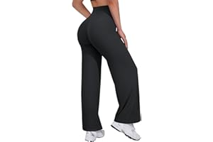VOYJOY Straight Leggings Bottoms Wide Leg Pants for Women 29"/ 31.5"/33" High Waist Stretch Casual Sweatpants