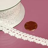 Alicia White Cotton Lace Trim, 3/8