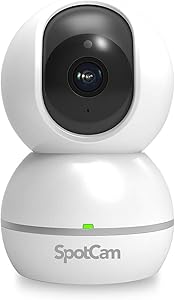 SpotCam Eva 2 Wireless Home Security Camera, 1080p FHD, Indoor, Night Vision, Two-Way Talk, Motion & Sound Alert, PTZ Pan/Tilt, Automatic Human Tracking, with Free Fulltime Cloud Recording