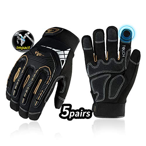 Work Gloves Amazon Rigger Gloves Vgo 5-Pairs Heavy-Duty
