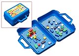 ModFamily My Brick Case - Portable Storage Box for Kids Building Bricks - Comes with Play Surface for Storing and Building Bricks On-The-Go - Toys for Boys & Girls - (Blue)